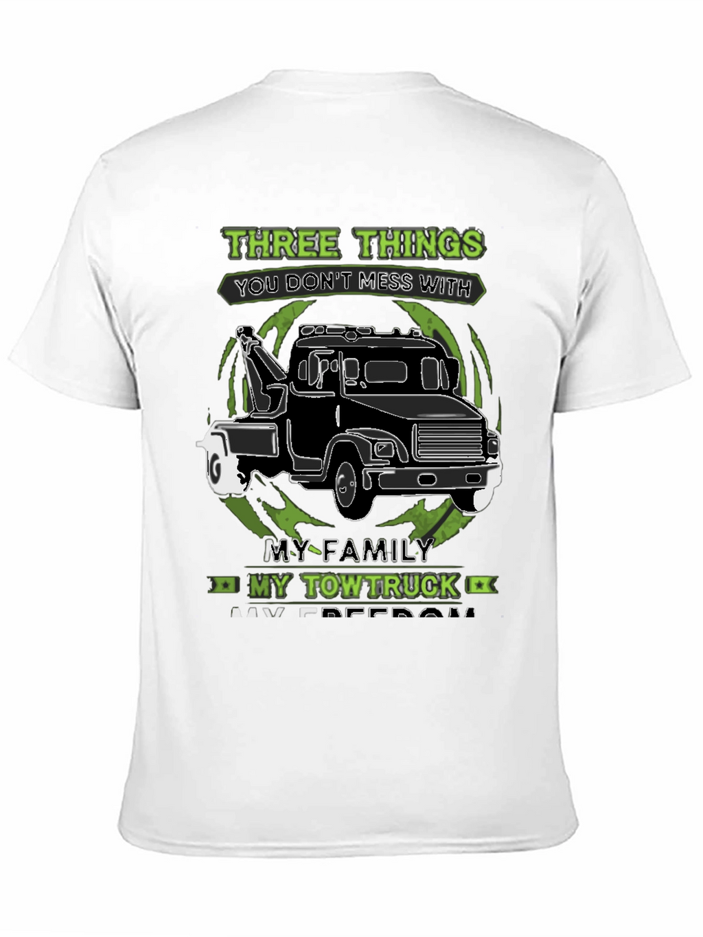 Mens Three Things Graphic Tee - Tow Truck Design