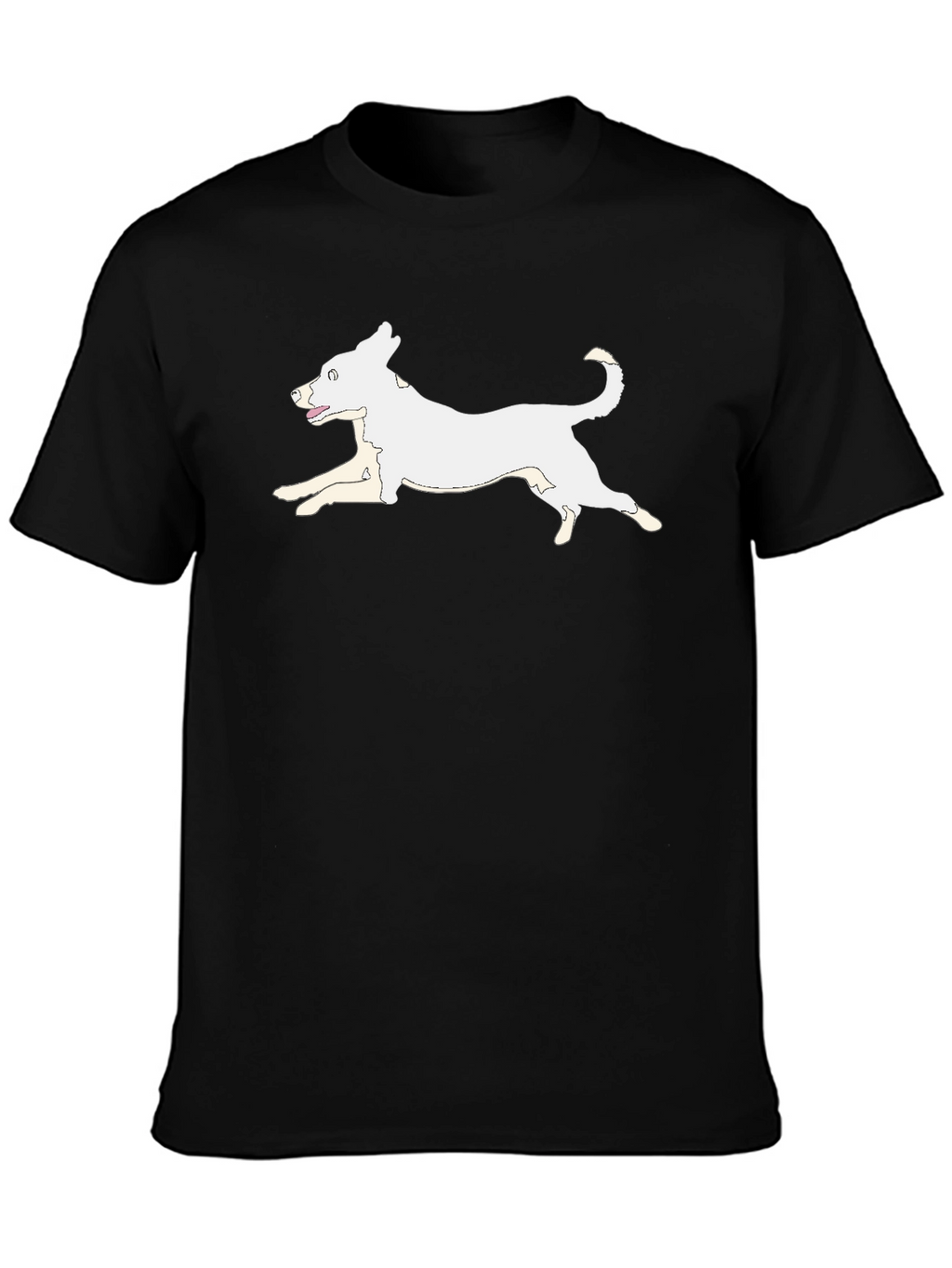 Dog Graphic Tee - Black Cotton T-Shirt
