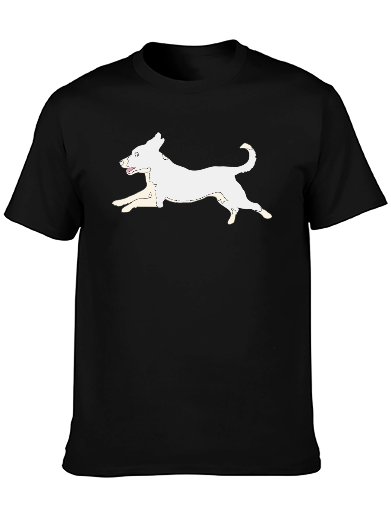 Dog Graphic Tee - Black Cotton T-Shirt