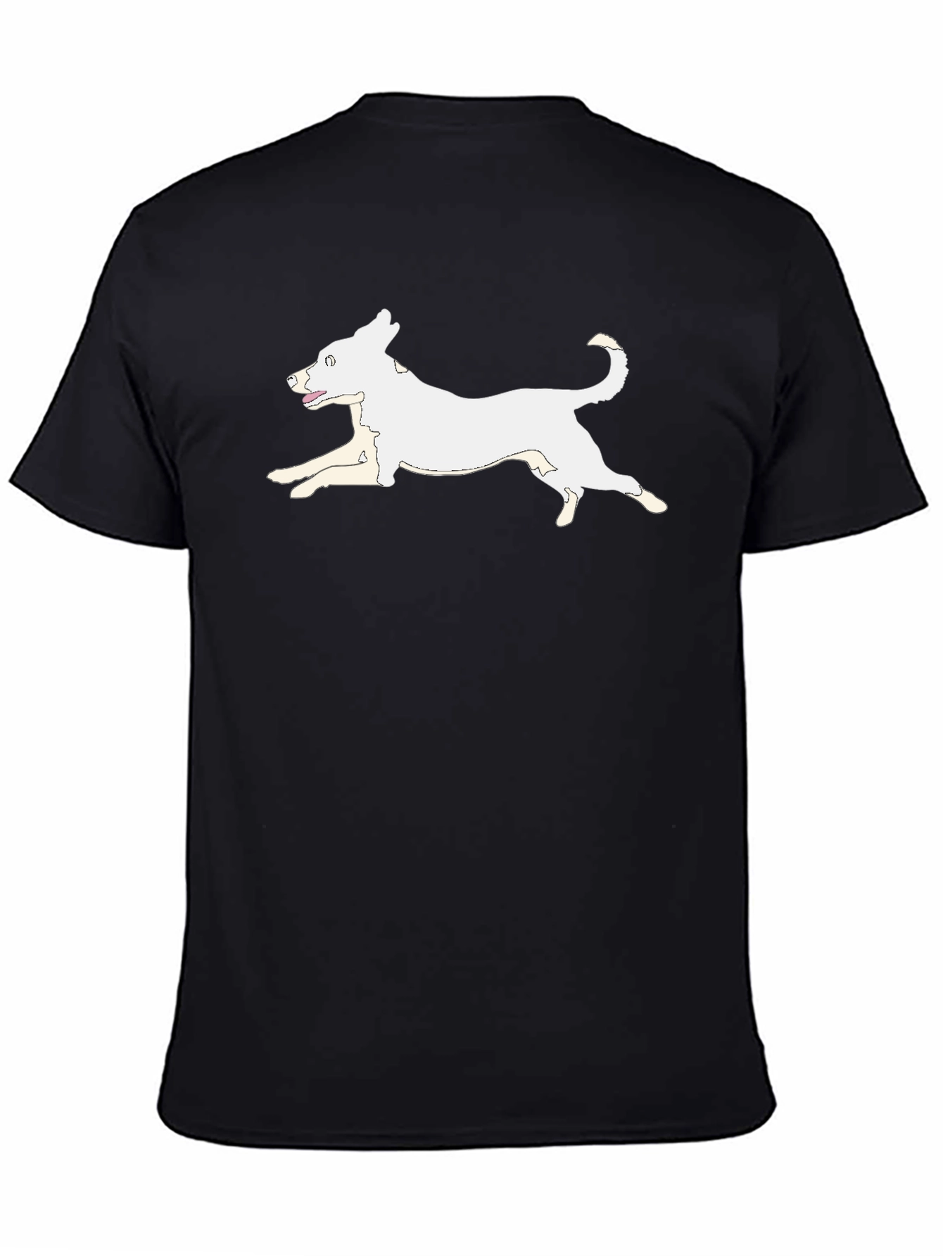 Dog Graphic Tee - Black Cotton T-Shirt