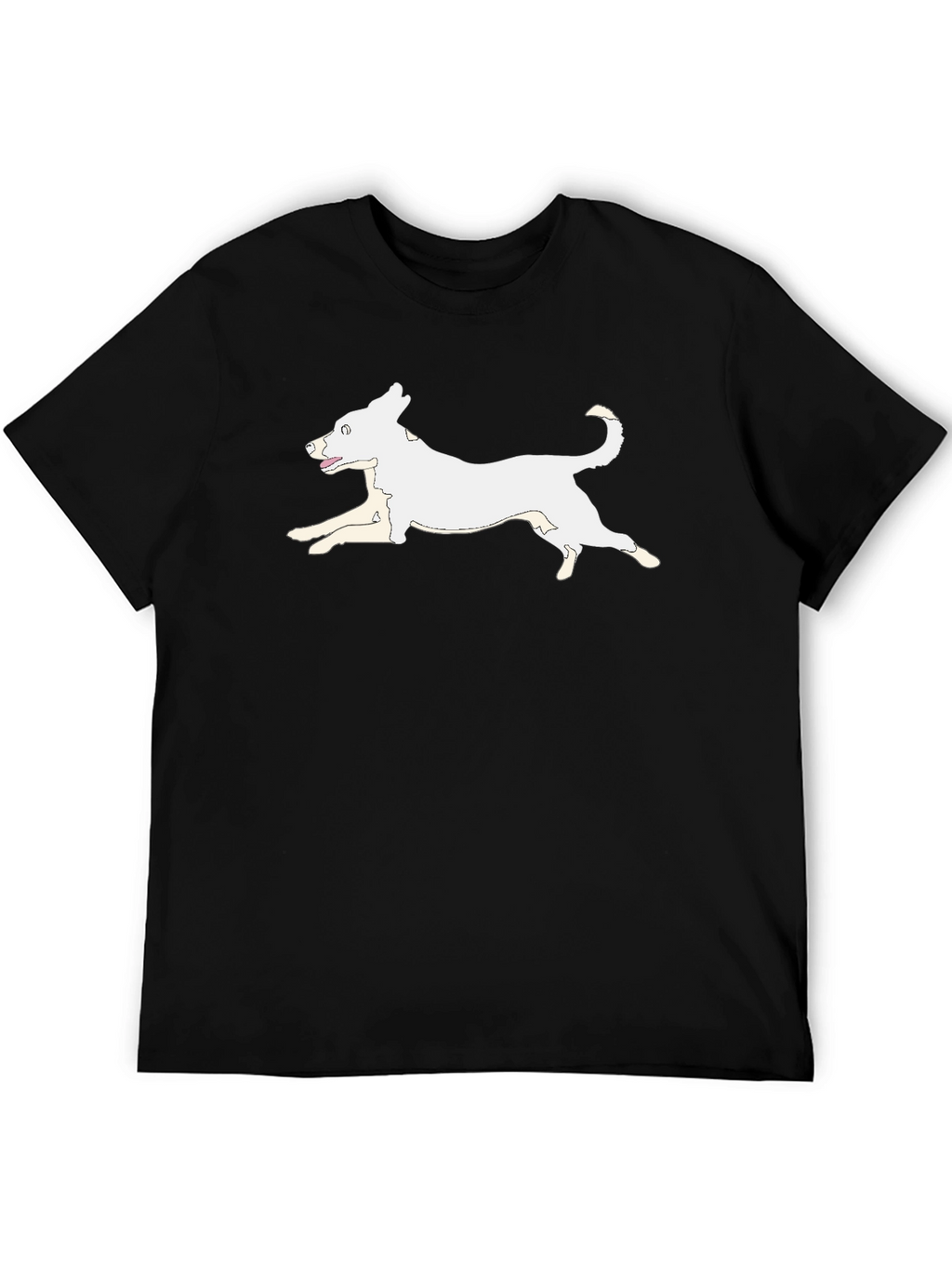 Dog Graphic Tee - Black Cotton T-Shirt