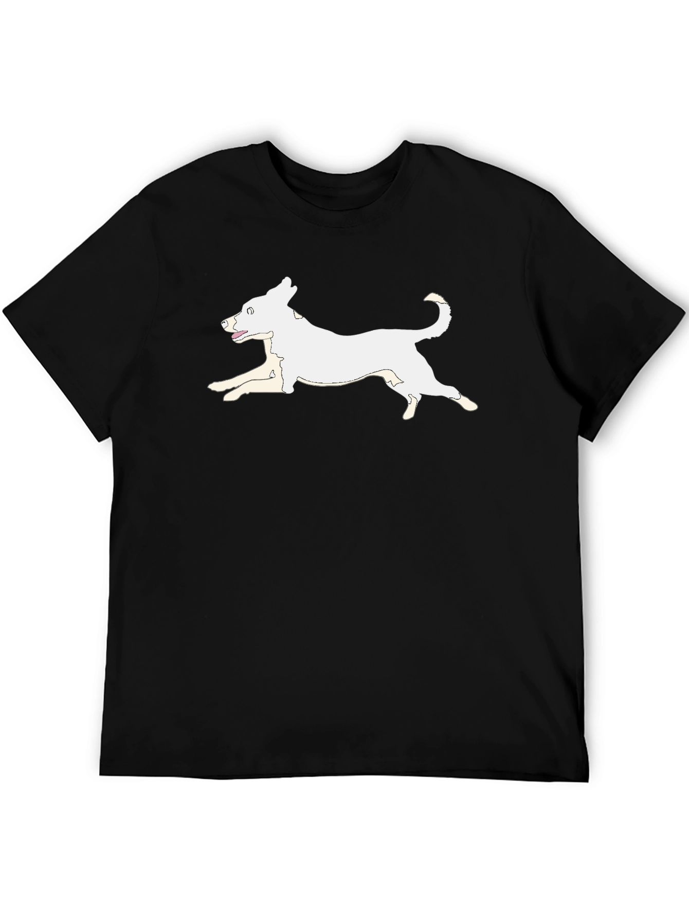 Dog Graphic Tee - Black Cotton T-Shirt