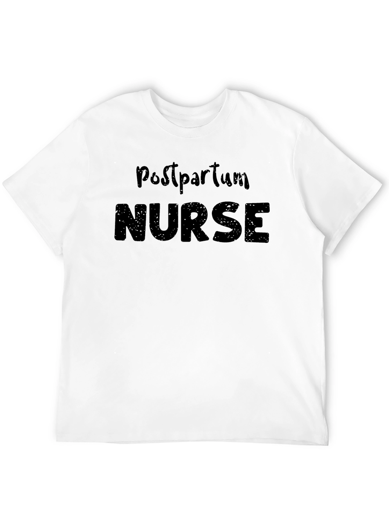 Postpartum Nurse T-Shirt - Black Cotton Blend