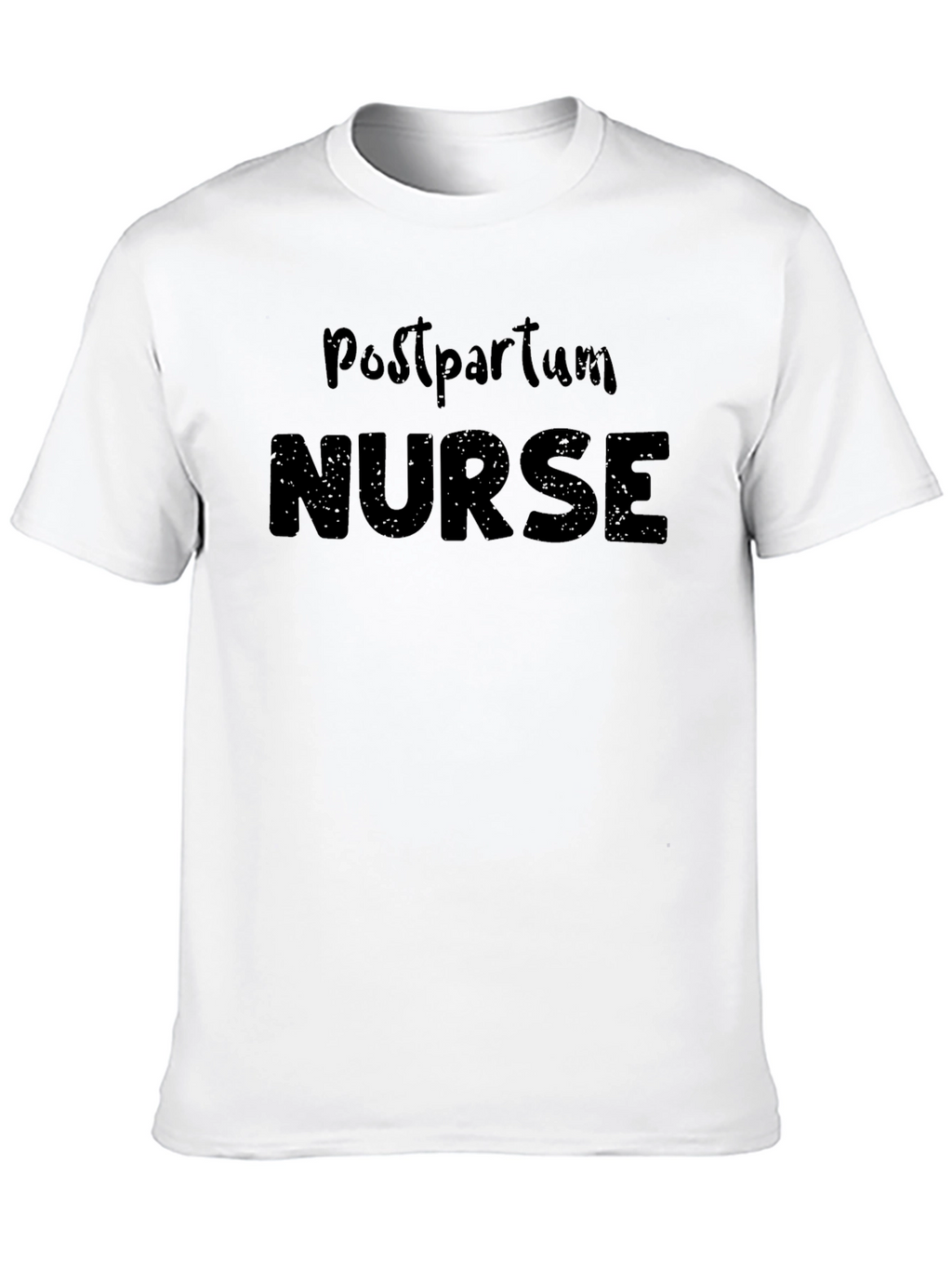 Postpartum Nurse T-Shirt - Black Cotton Blend