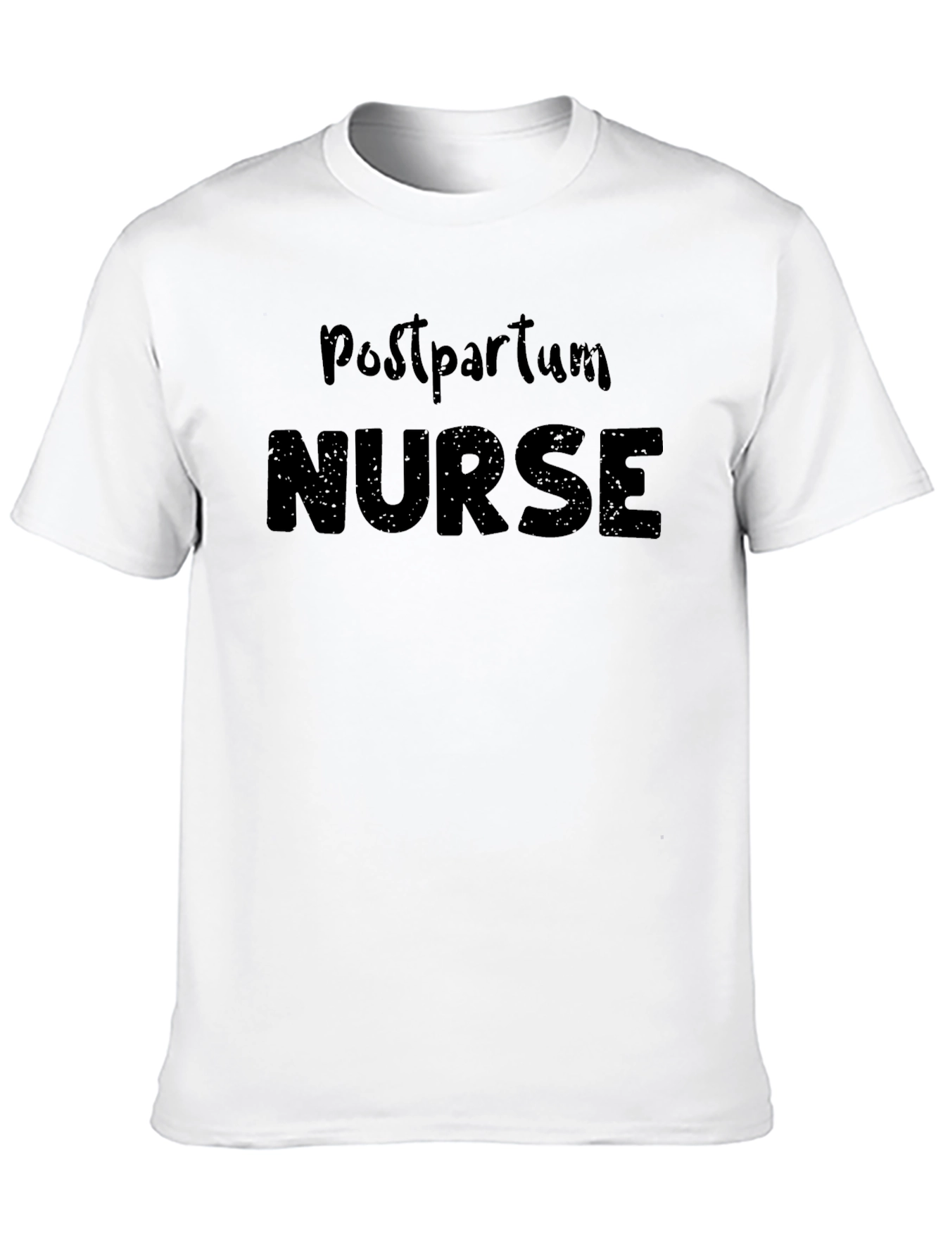 Postpartum Nurse T-Shirt - Black Cotton Blend