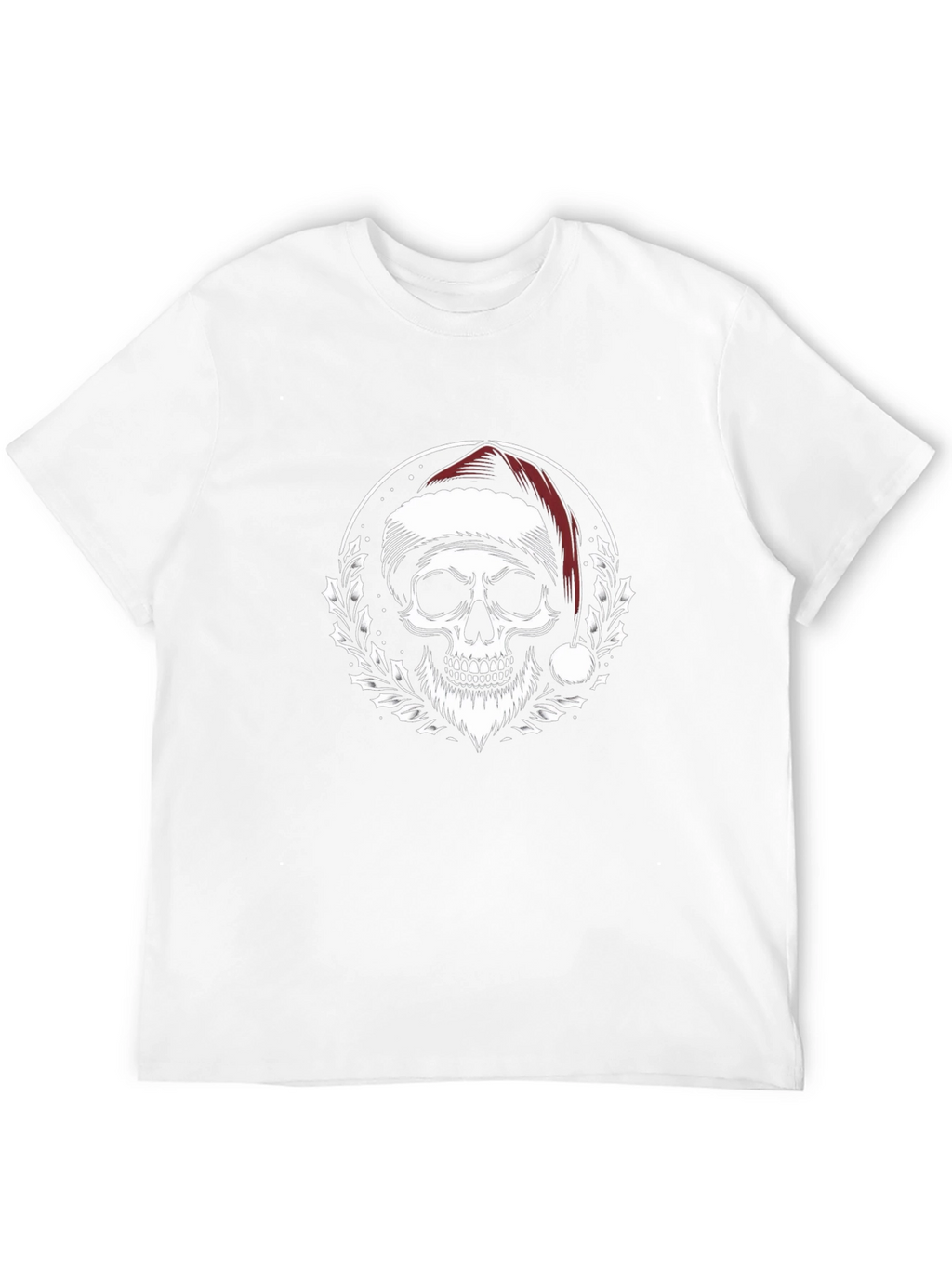 Santa Skull Graphic Tee - Holiday Humor