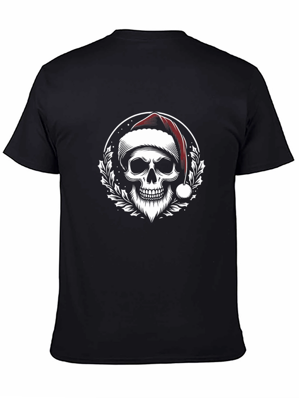 Santa Skull Graphic Tee - Holiday Humor