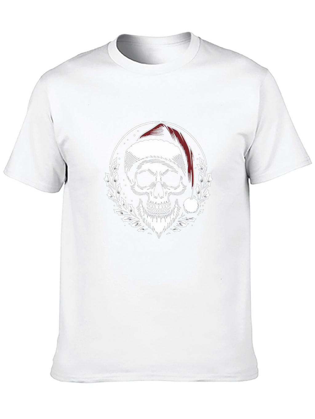 Santa Skull Graphic Tee - Holiday Humor
