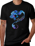 Dolphin Heart Graphic Tee - Black