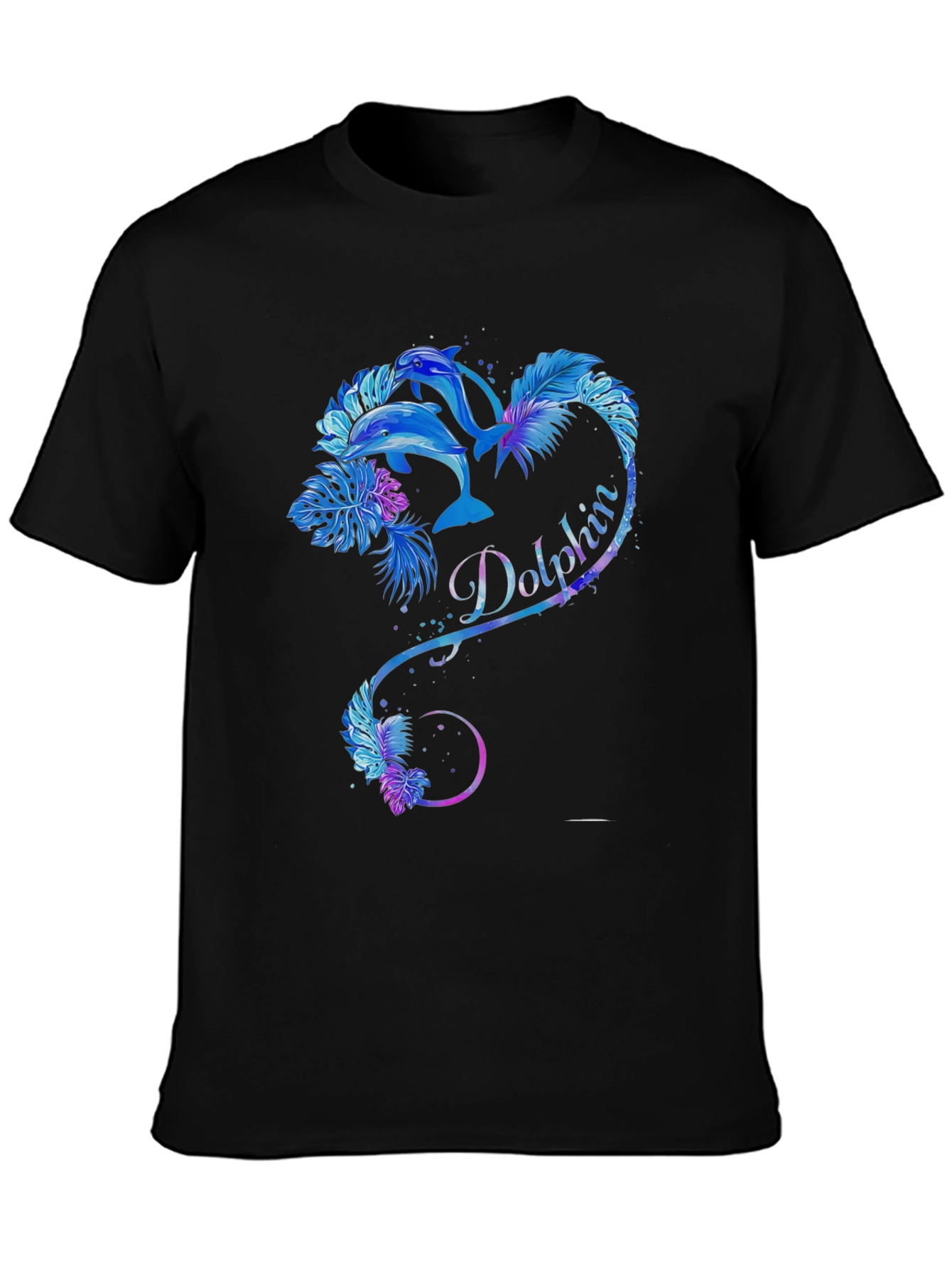 Dolphin Heart Graphic Tee - Black