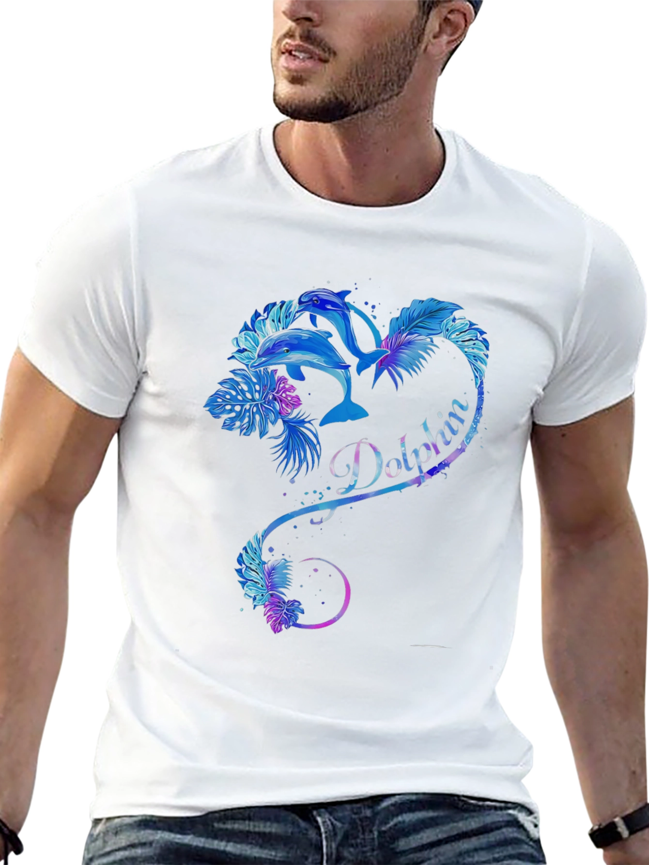Dolphin Heart Graphic Tee - Black