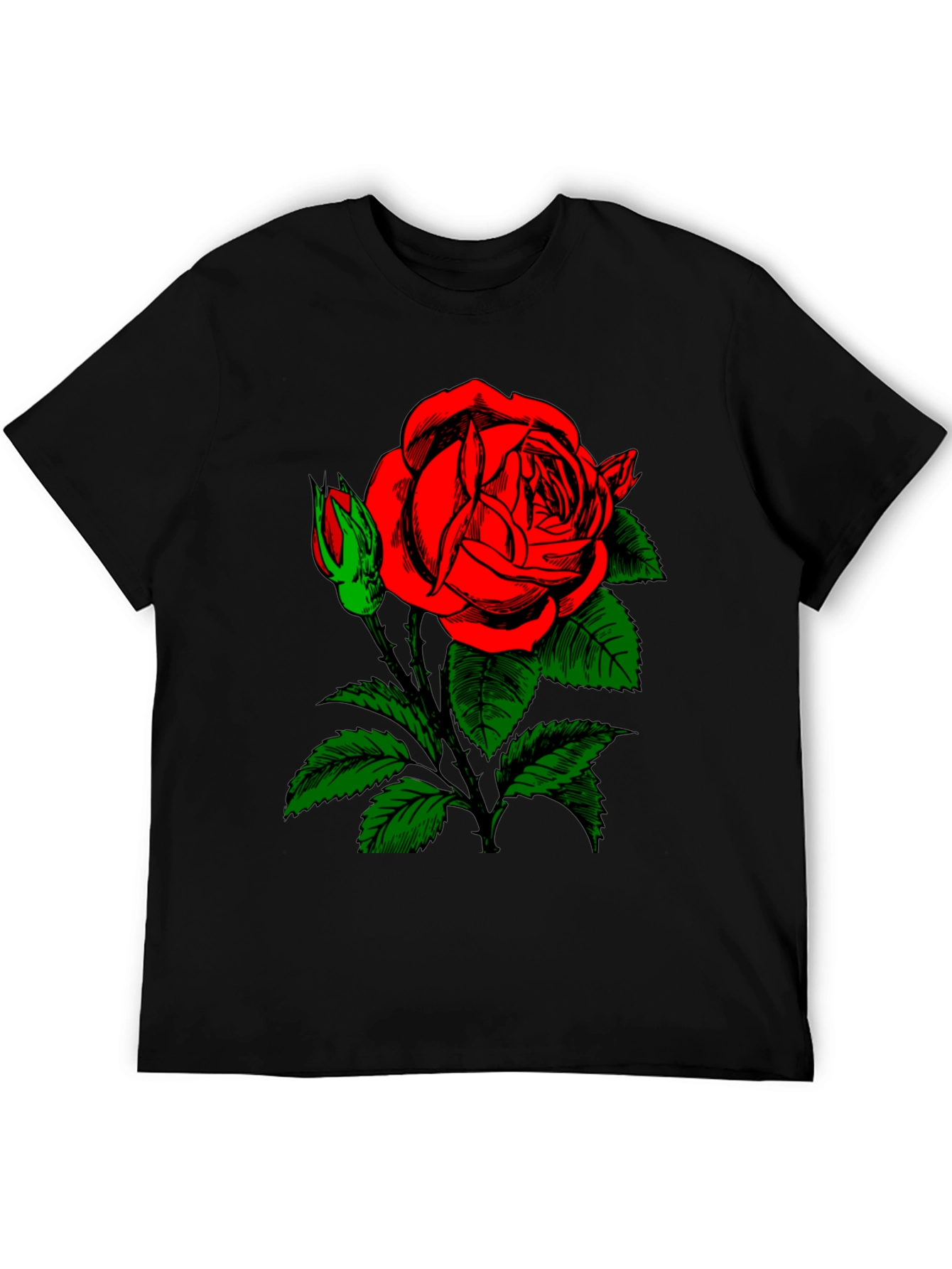 Rose Graphic Black T-Shirt