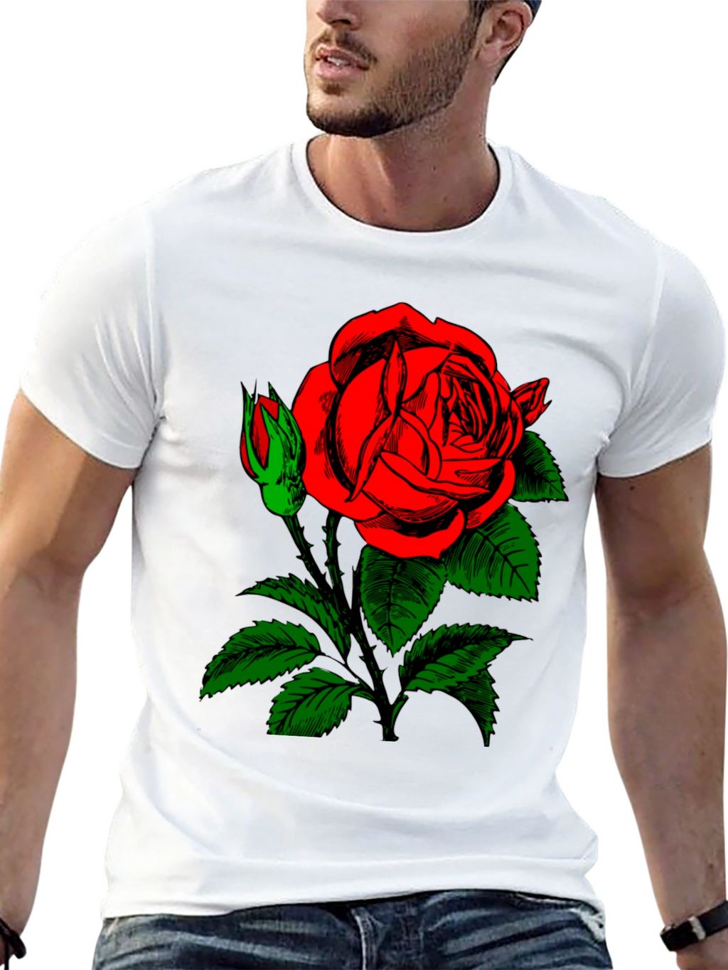 Rose Graphic Black T-Shirt
