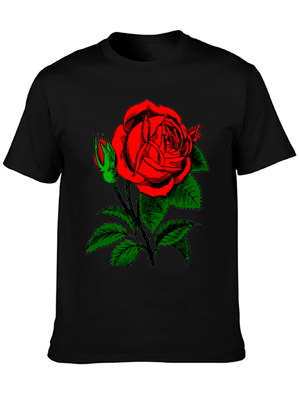 Rose Graphic Black T-Shirt