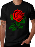 Rose Graphic Black T-Shirt