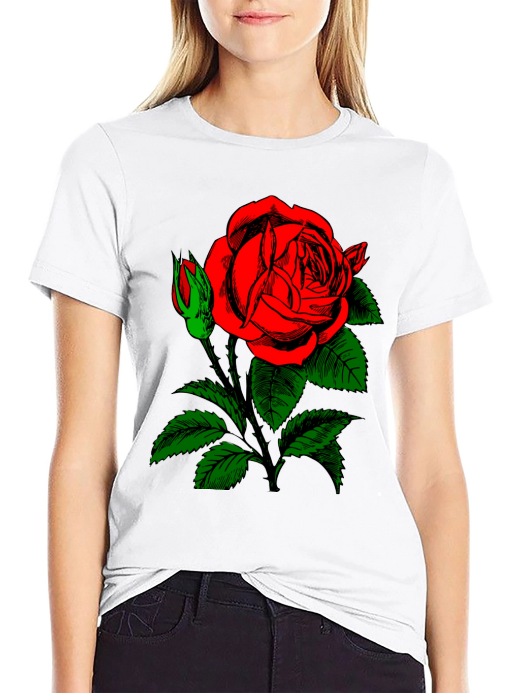 Rose Graphic Black T-Shirt