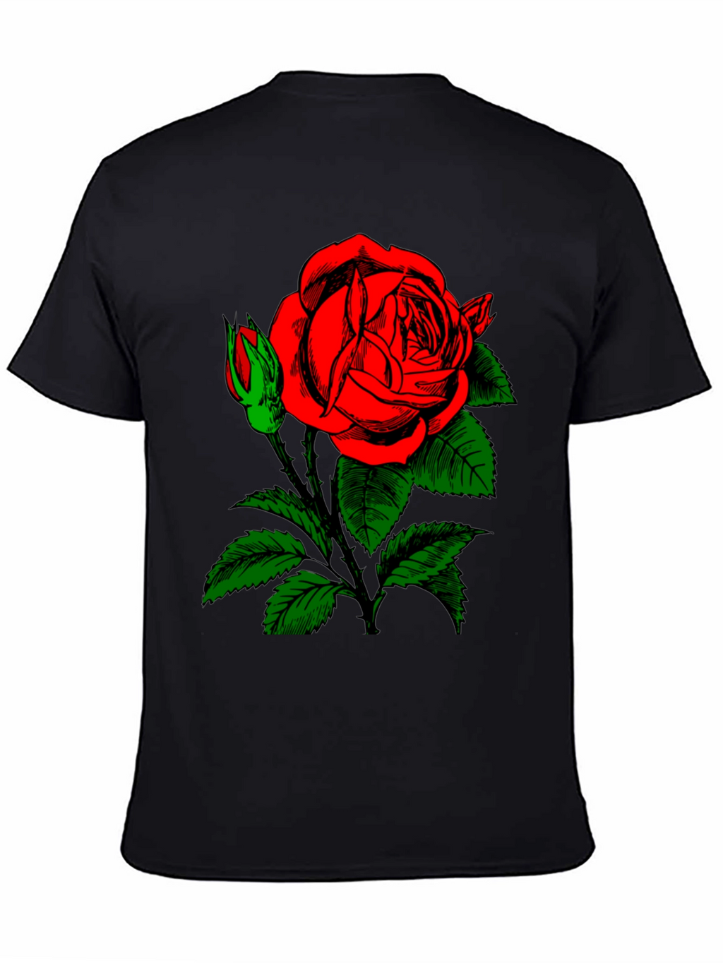 Rose Graphic Black T-Shirt
