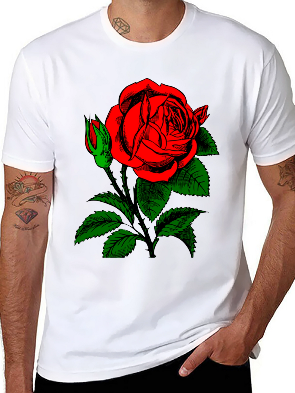 Rose Graphic Black T-Shirt