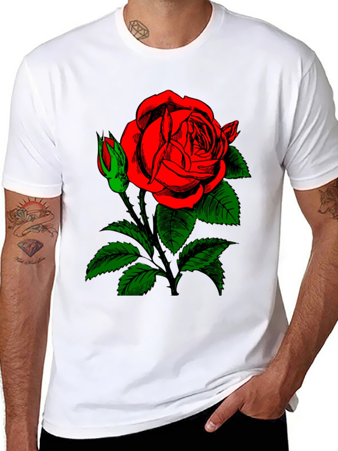 Rose Graphic Black T-Shirt