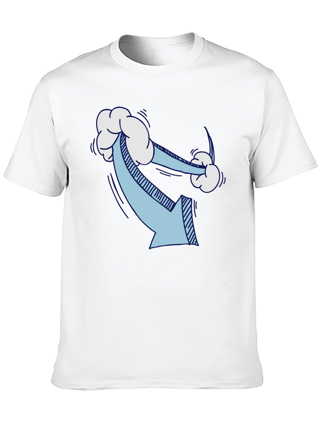 Humorous Cloud Arrow Black T-Shirt