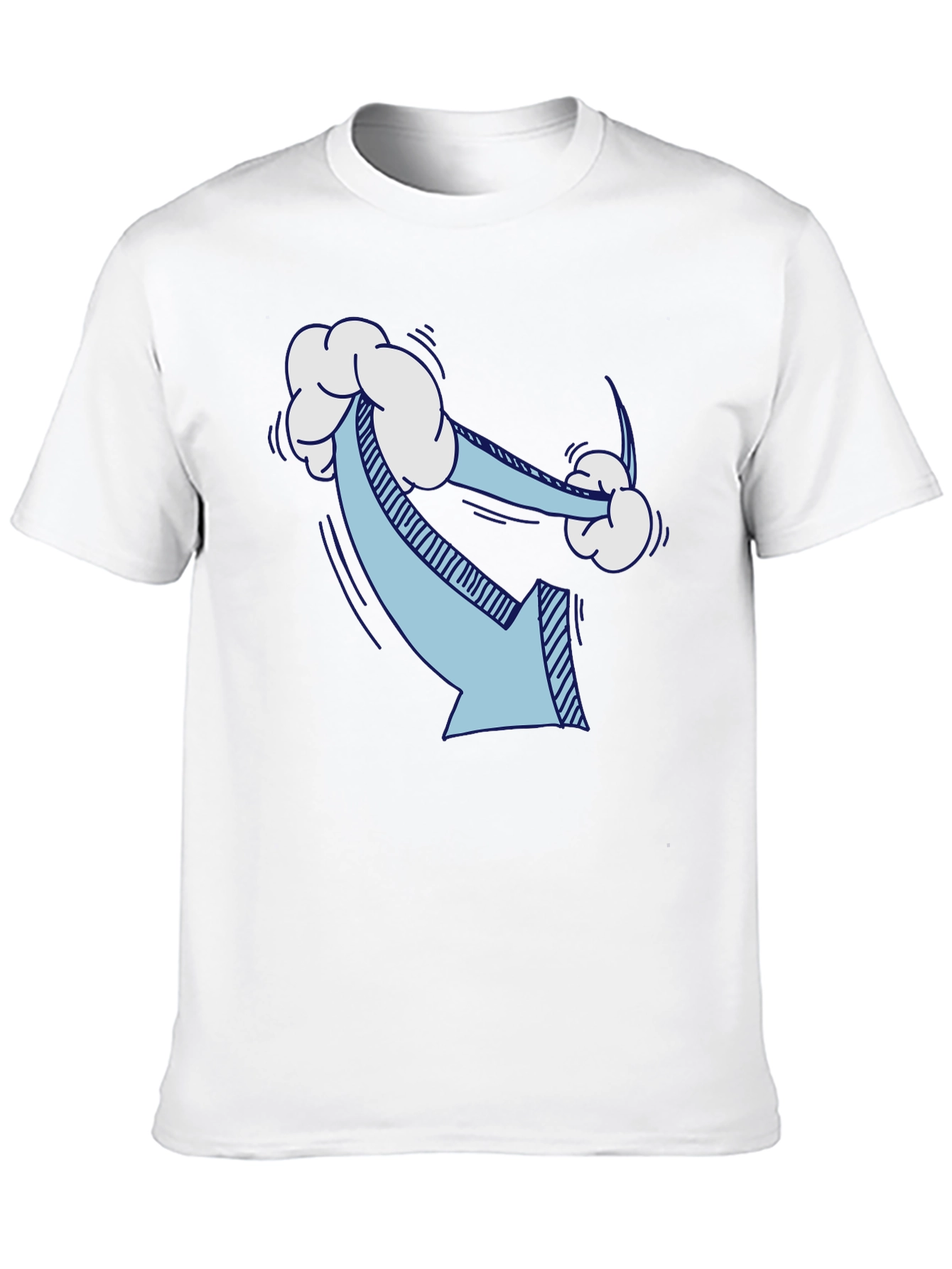 Humorous Cloud Arrow Black T-Shirt
