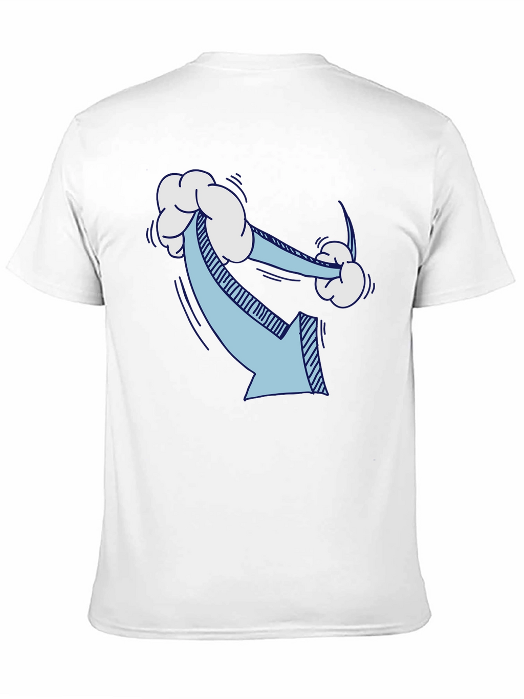 Humorous Cloud Arrow Black T-Shirt