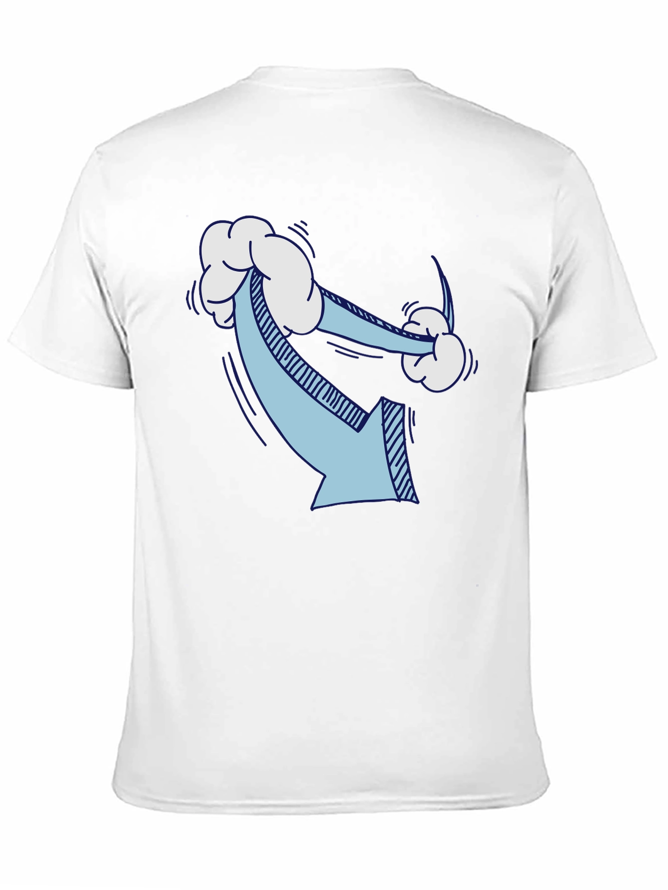 Humorous Cloud Arrow Black T-Shirt