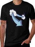 Humorous Cloud Arrow Black T-Shirt