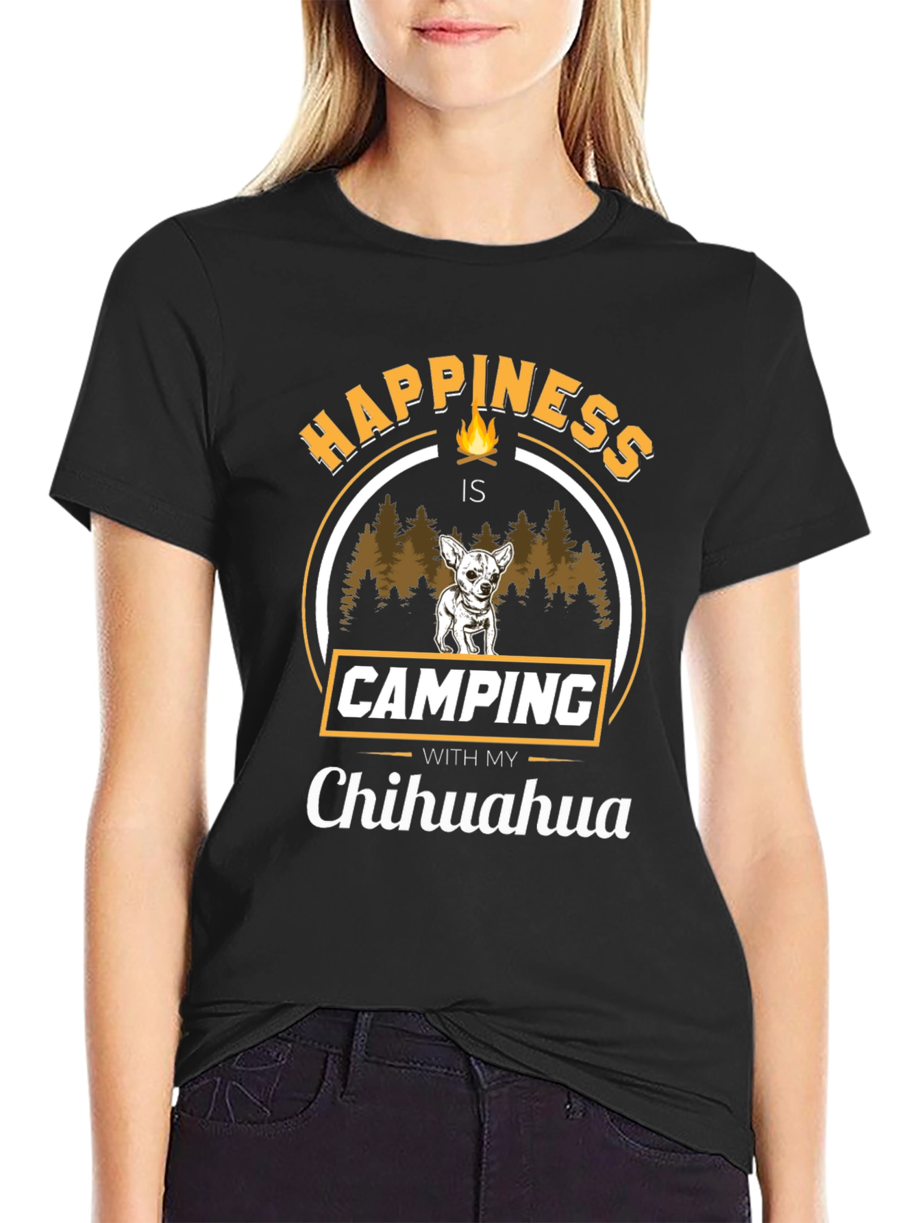 Camping with My Chihuahua T-Shirt – Funny Dog Lover Outdoor Tee
