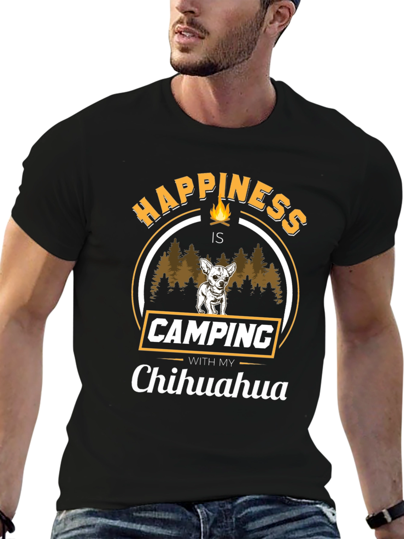 Camping with My Chihuahua T-Shirt – Funny Dog Lover Outdoor Tee
