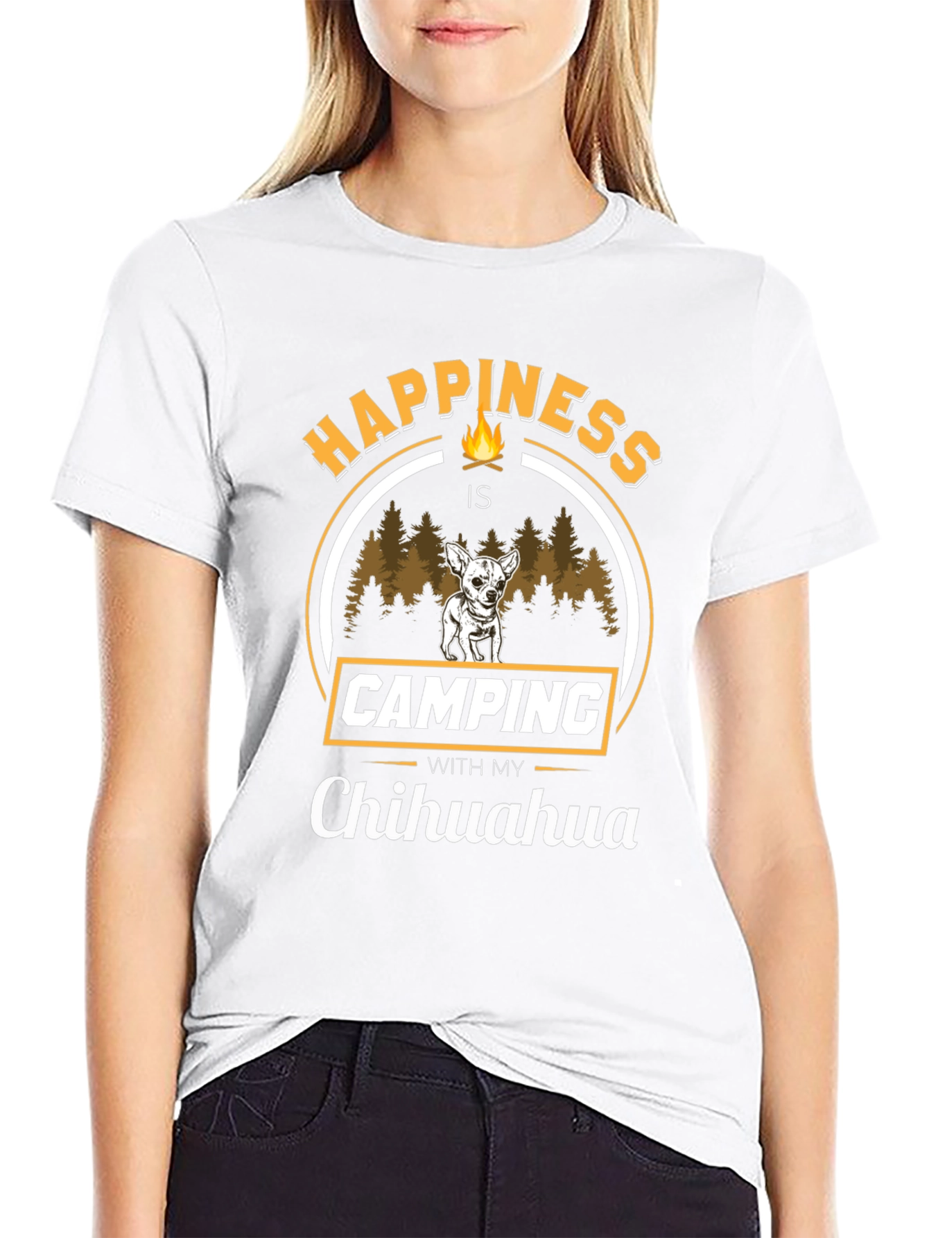 Camping with My Chihuahua T-Shirt – Funny Dog Lover Outdoor Tee