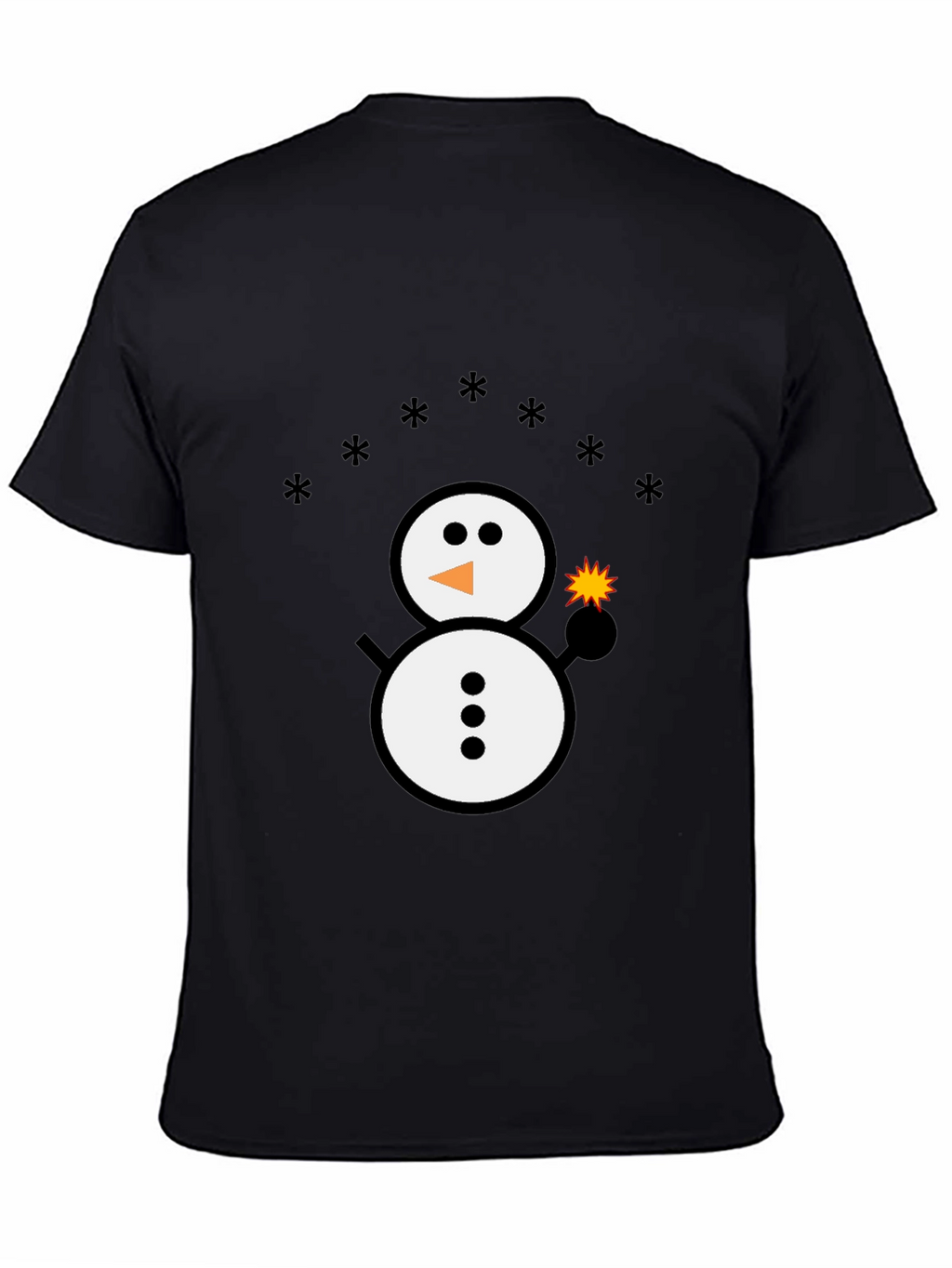 Snowman Sparkler Graphic Tee - Black Cotton Blend