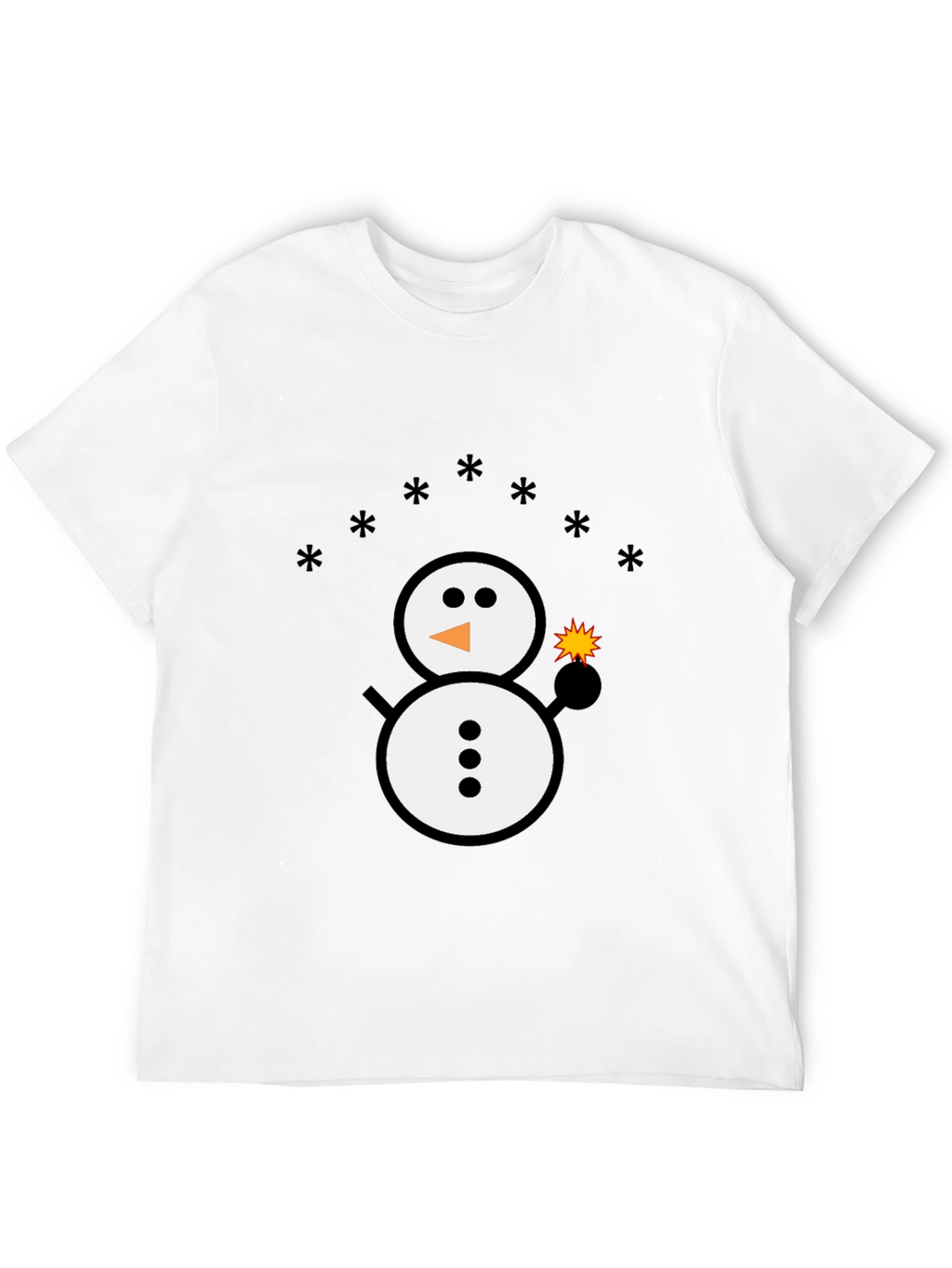 Snowman Sparkler Graphic Tee - Black Cotton Blend