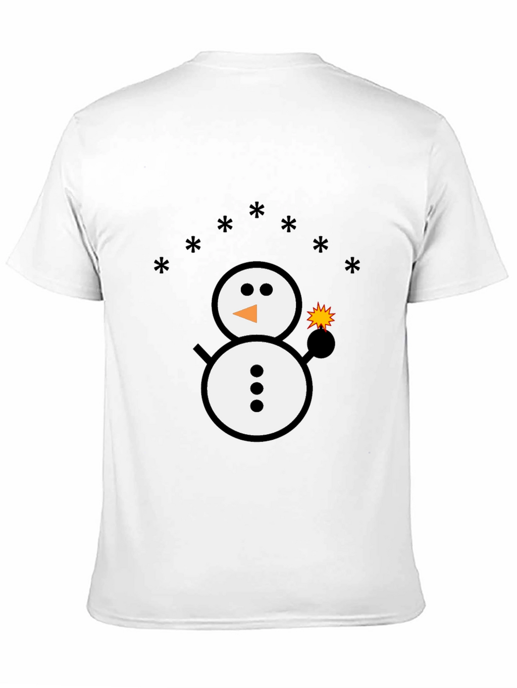 Snowman Sparkler Graphic Tee - Black Cotton Blend