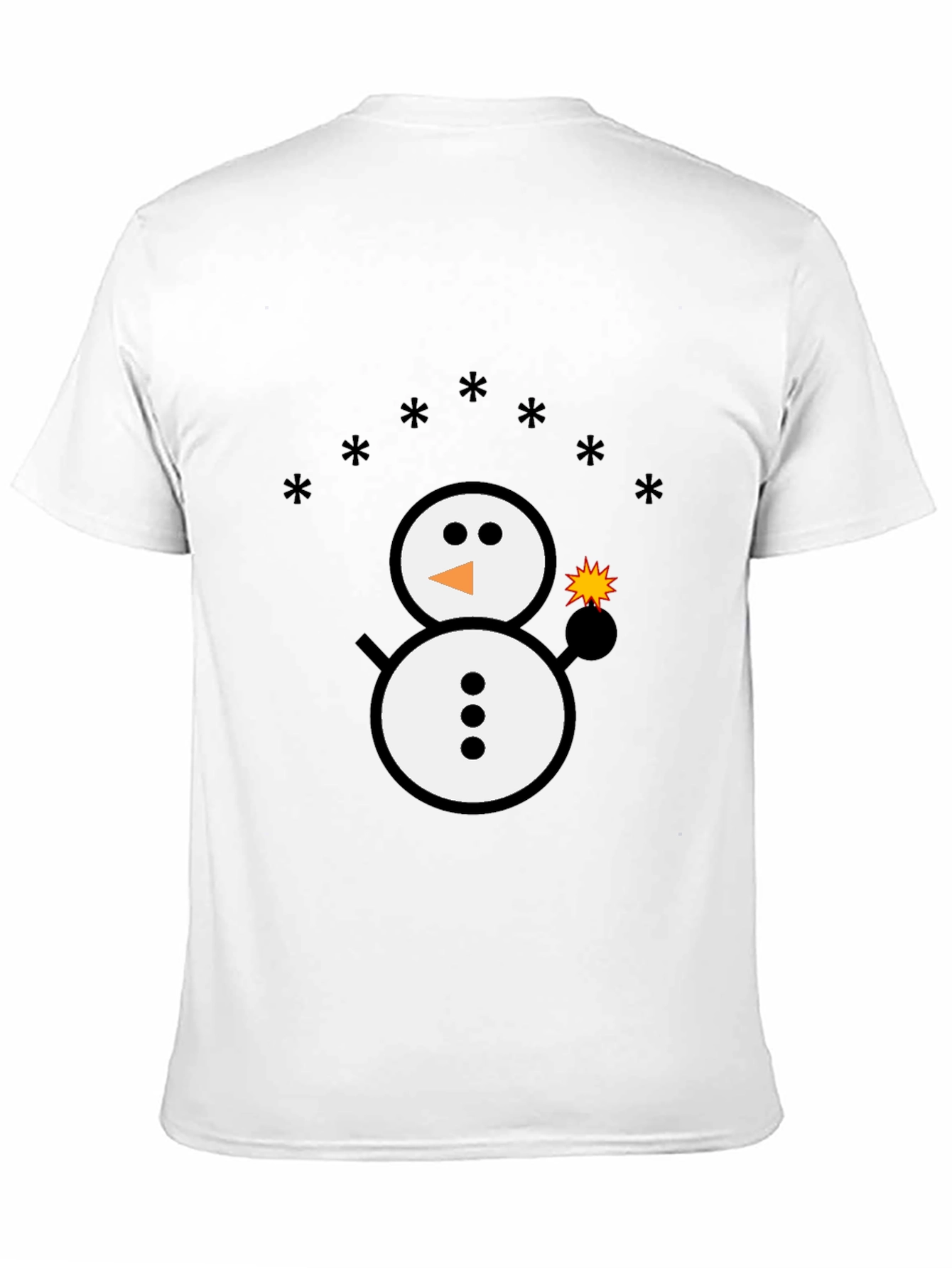Snowman Sparkler Graphic Tee - Black Cotton Blend