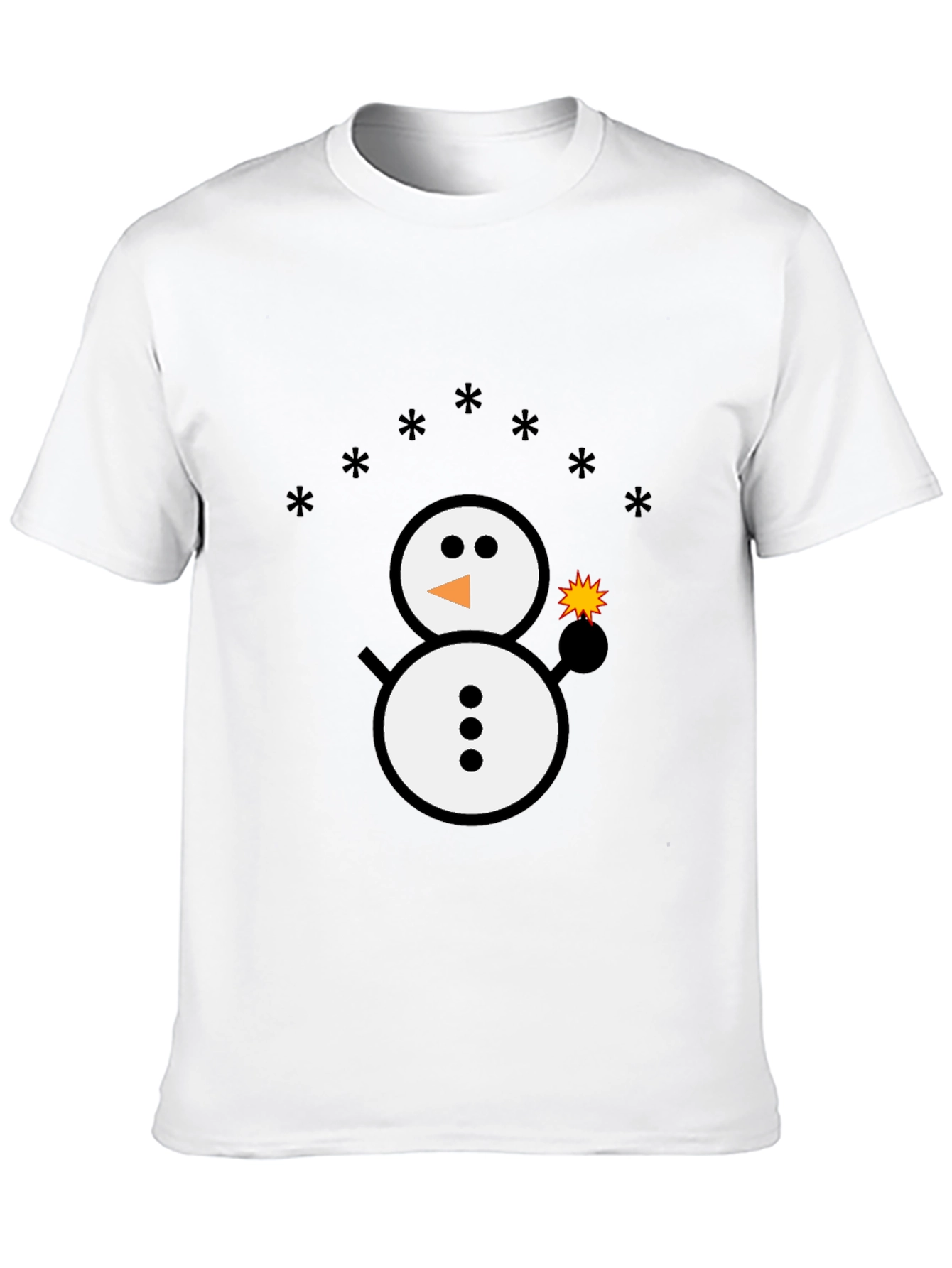 Snowman Sparkler Graphic Tee - Black Cotton Blend