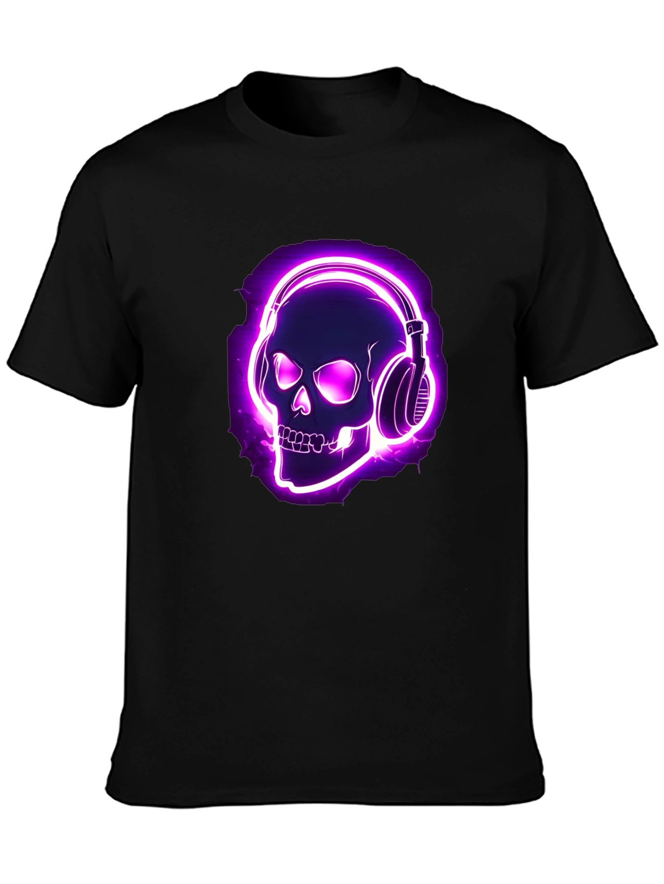 Skull Headphones Graphic Tee - Dark Humor Music Lover T-Shirt
