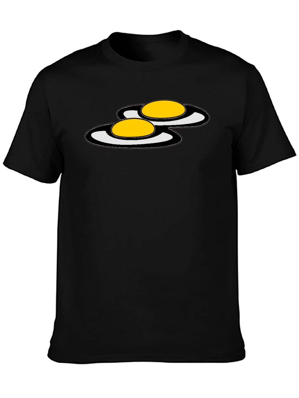 Funny Fried Eggs Graphic Black T-Shirt