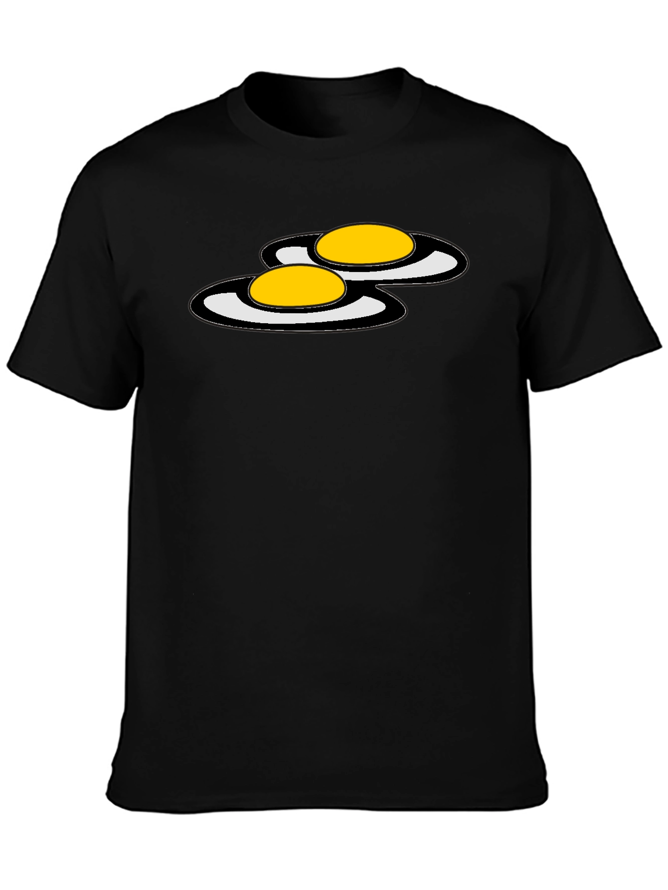 Funny Fried Eggs Graphic Black T-Shirt