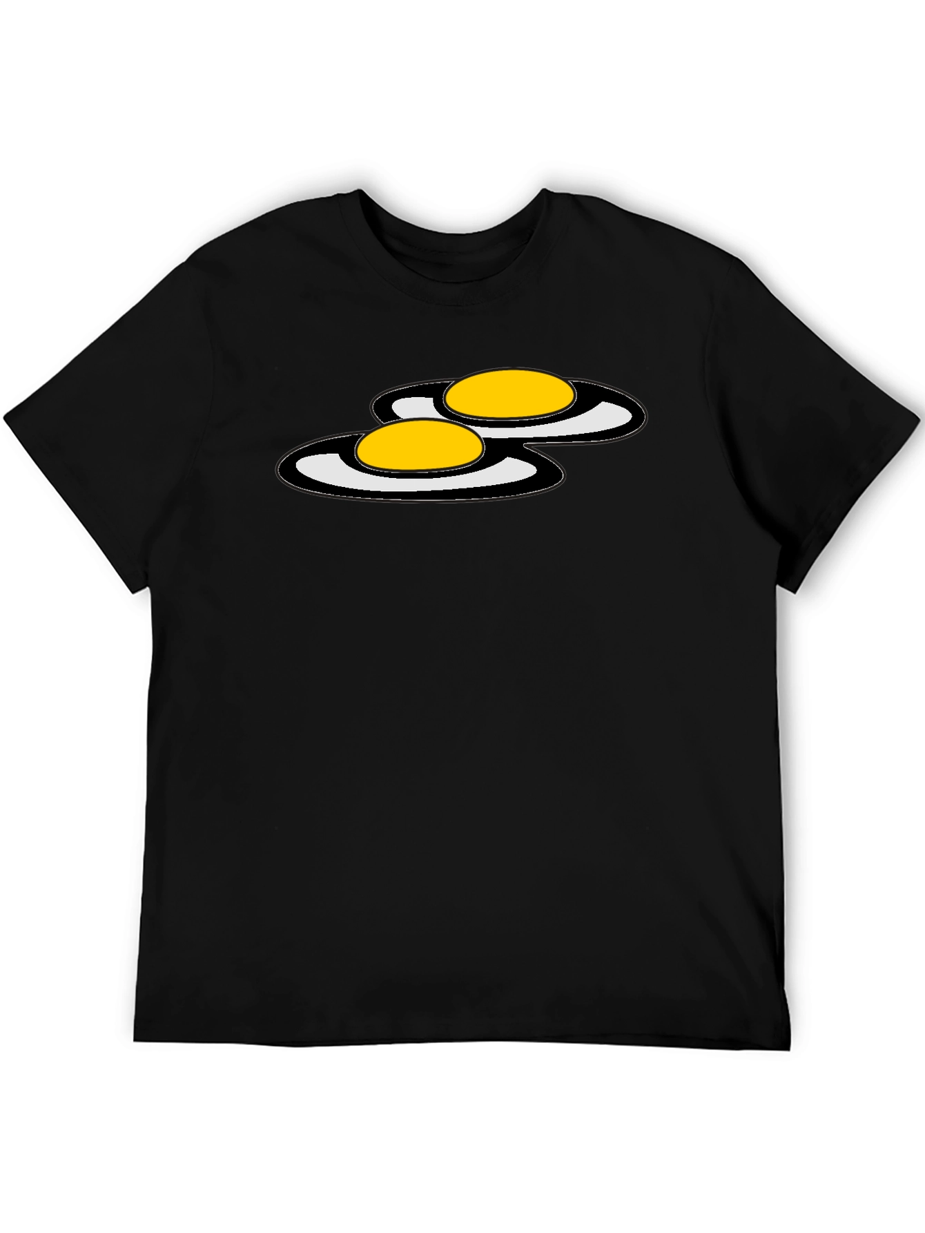 Funny Fried Eggs Graphic Black T-Shirt