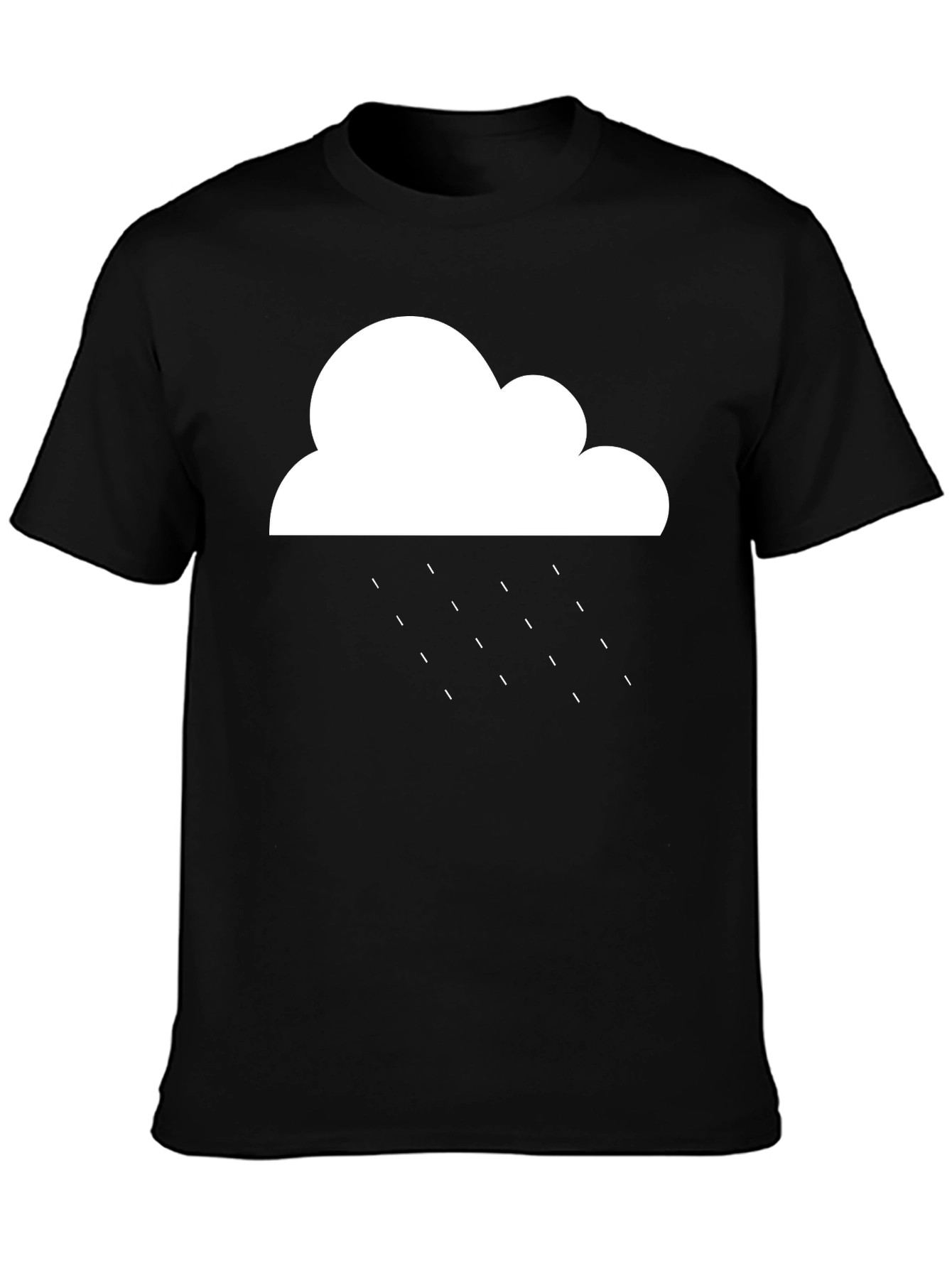 Rainy Cloud Graphic T-Shirt - Black Cotton Tee