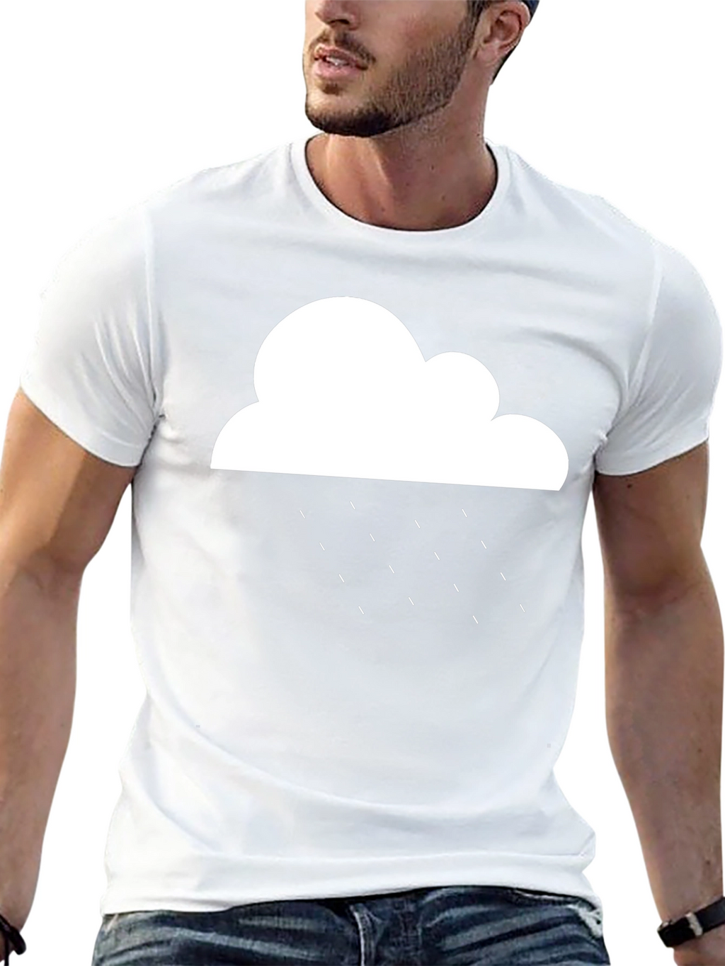 Rainy Cloud Graphic T-Shirt - Black Cotton Tee