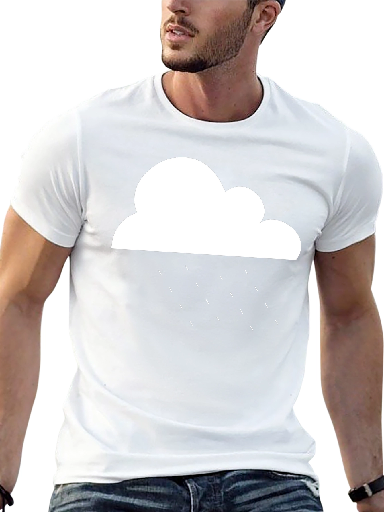 Rainy Cloud Graphic T-Shirt - Black Cotton Tee