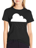 Rainy Cloud Graphic T-Shirt - Black Cotton Tee