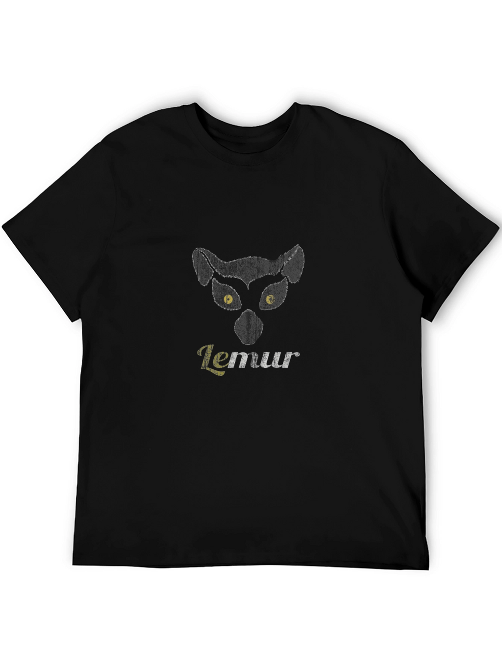 Lemur Graphic Print T-Shirt - Black Mens