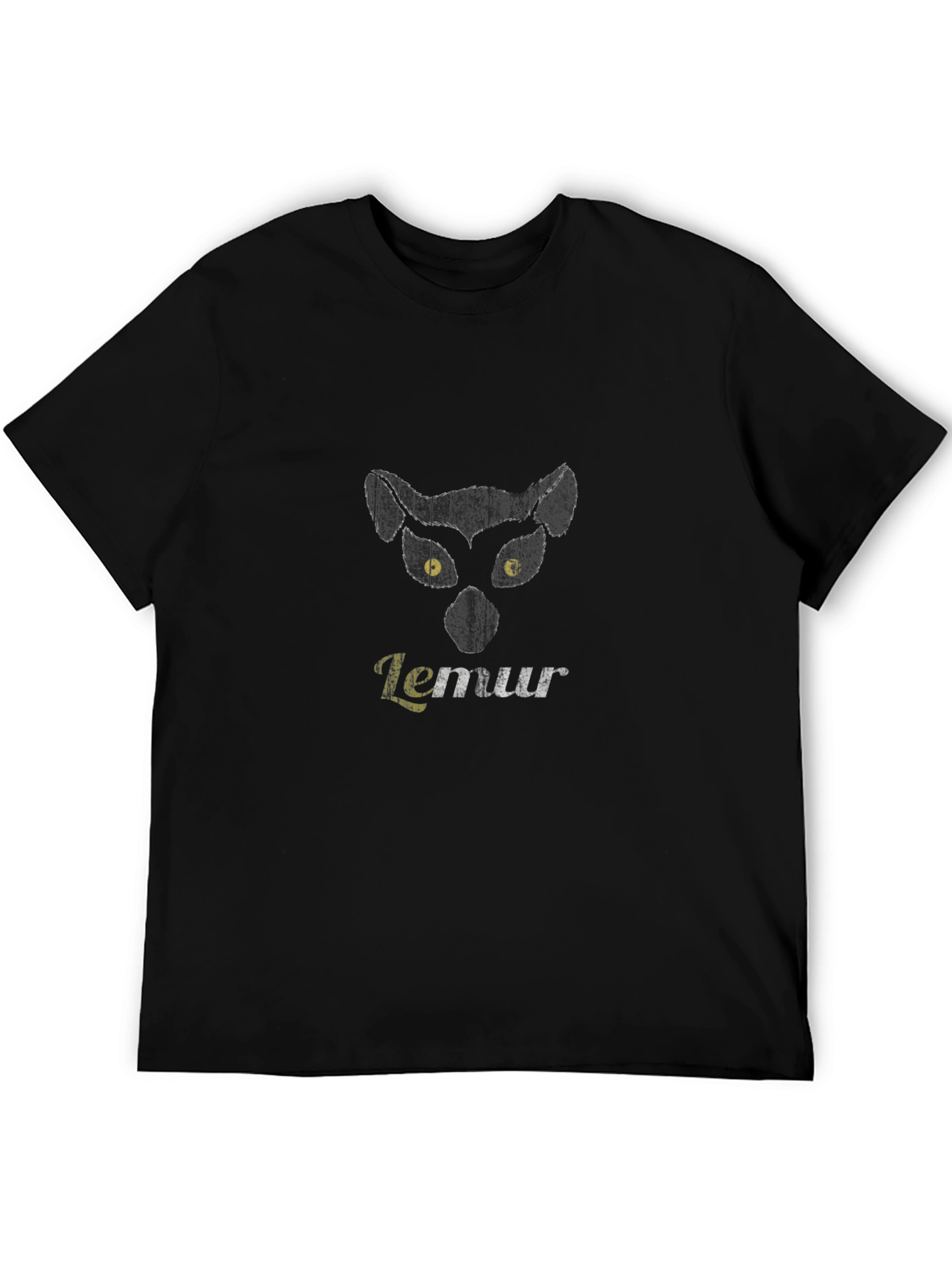 Lemur Graphic Print T-Shirt - Black Mens