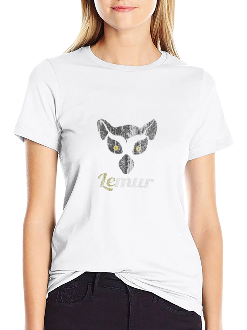 Lemur Graphic Print T-Shirt - Black Mens