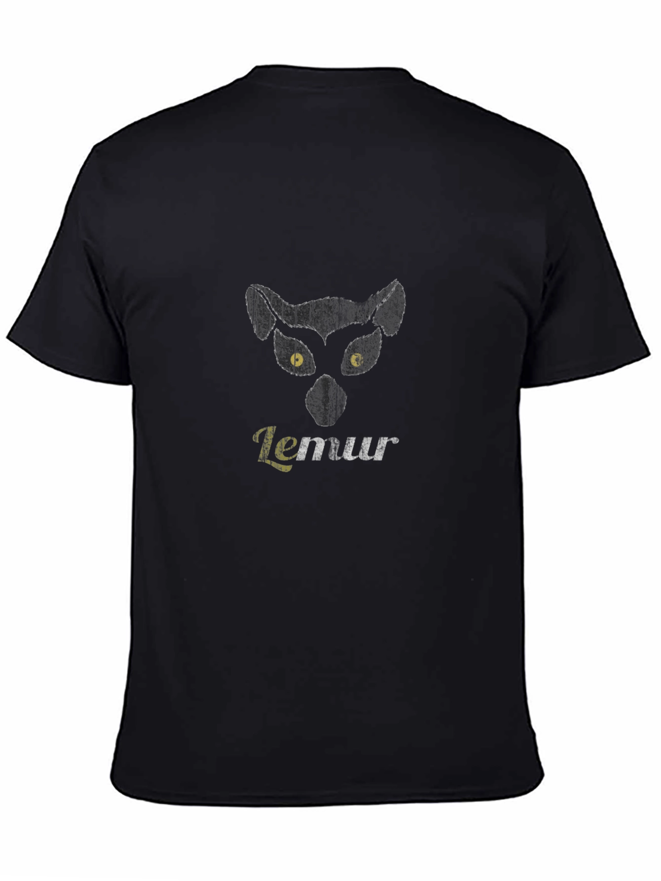 Lemur Graphic Print T-Shirt - Black Mens