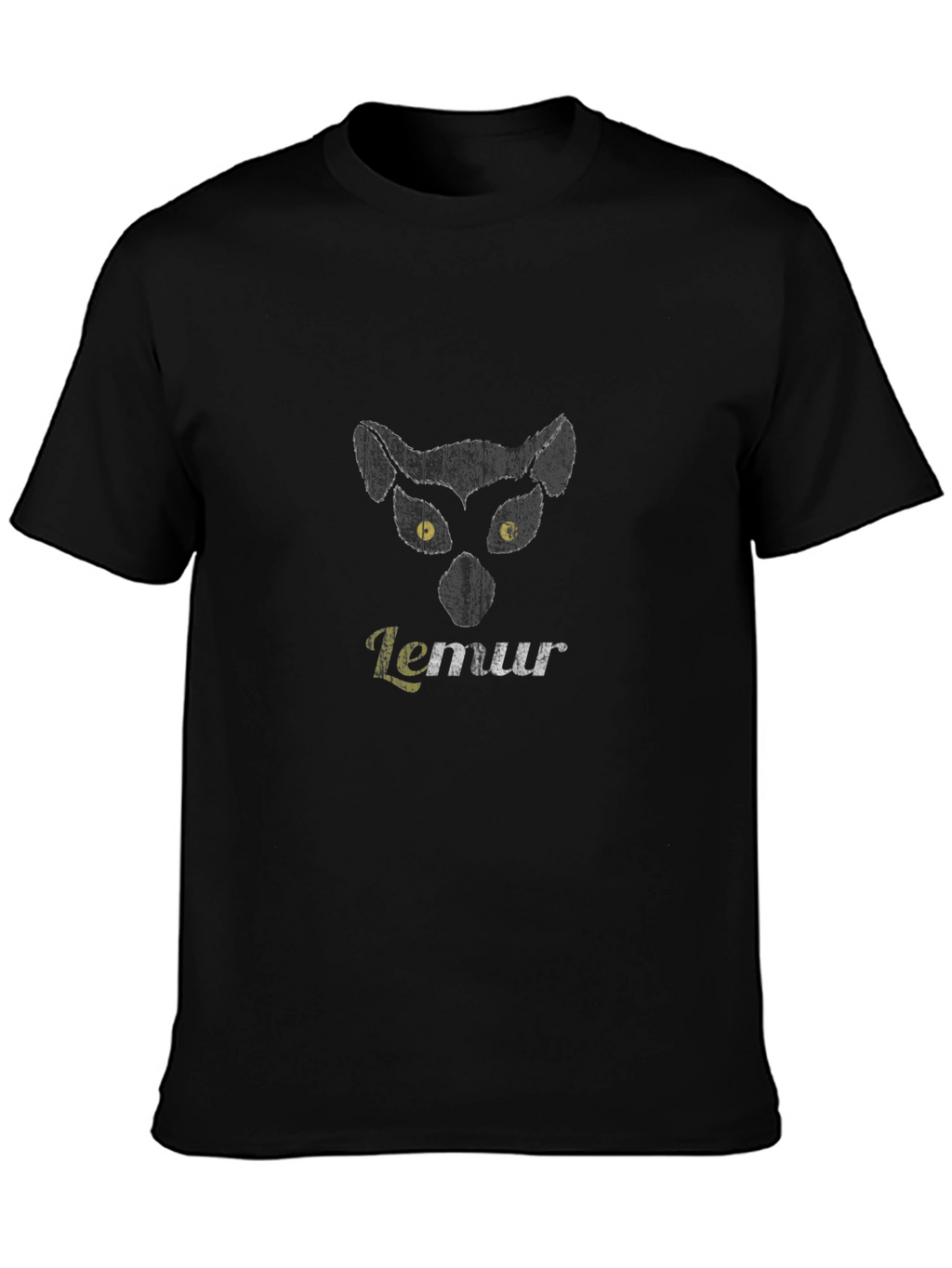 Lemur Graphic Print T-Shirt - Black Mens