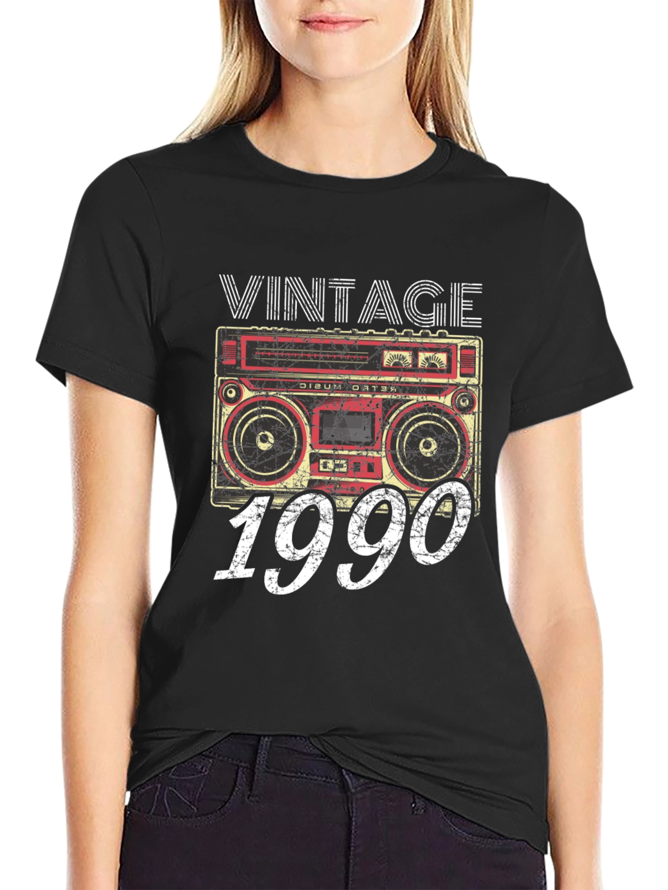 Vintage 1990 Boombox Graphic Tee